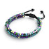 Mini Sacred Geom | Rainbow Hematite x Gunmetal | Triple Strand Bracelet