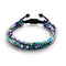 Mini Sacred Geom | Rainbow Hematite x Gunmetal | Triple Strand Bracelet
