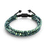Mini Sacred Geom | Seafoam Hematite x Gunmetal | Triple Strand Bracelet