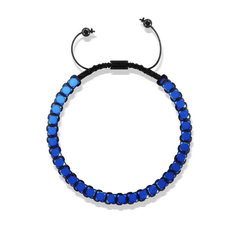 Sacred Geom | Blue Hematite | Gunmetal | Octahedron Bracelet