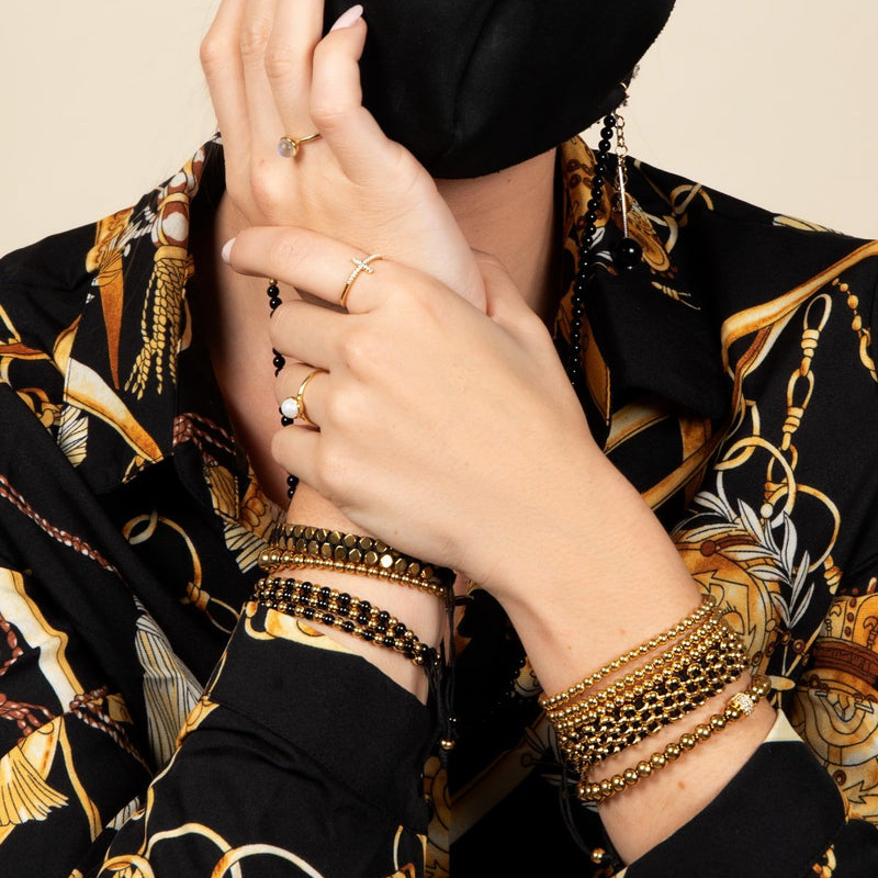 Sacred Geom | Gold Hematite | Gunmetal | Octahedron Bracelet