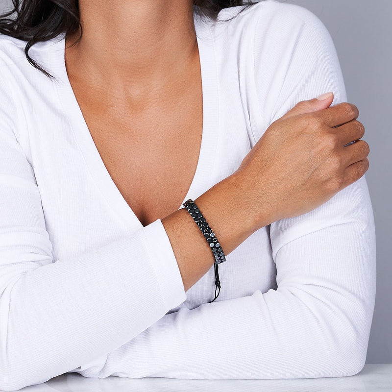 Sacred Geom | Hematite | Gunmetal | Octahedron Bracelet