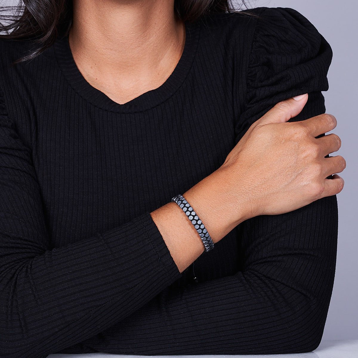 Sacred Geom | Matte Hematite | Gunmetal | Octahedron Bracelet