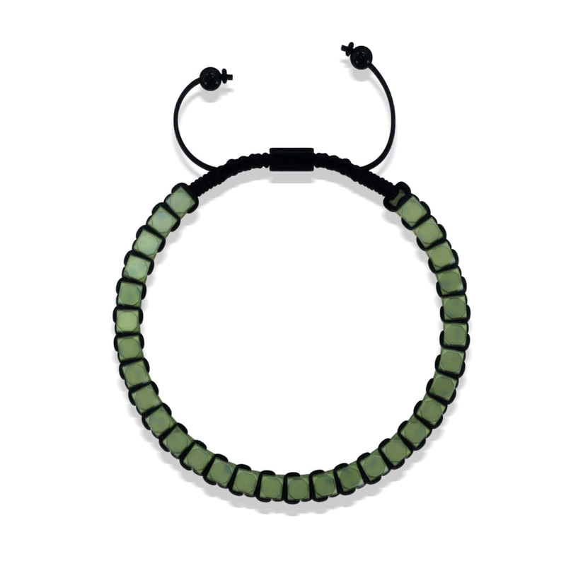 Sacred Geom | Matte Seafoam Hematite | Gunmetal | Octahedron Bracelet