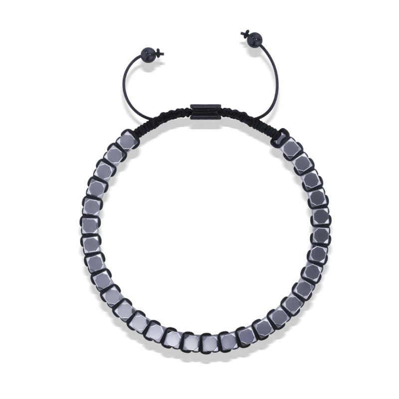 Sacred Geom | Silver Hematite | Gunmetal | Octahedron Bracelet