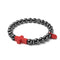 Gunmetal and Red Enamel | Santa Cross Bracelet