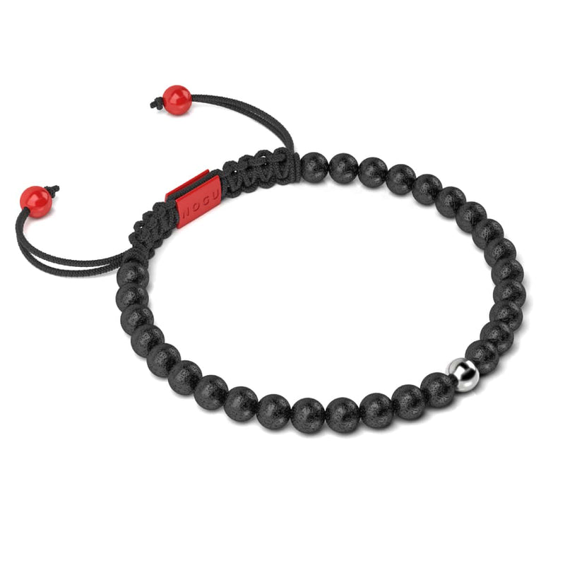 Lava Rock Diffuser | .925 Sterling Silver and Red Enamel | Macrame Santa Bracelet