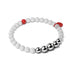Matte White Agate | Silver and Red Enamel | Santa Bracelet