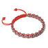 Silver and Red Enamel | Kismet Links | Macrame Santa Bracelet