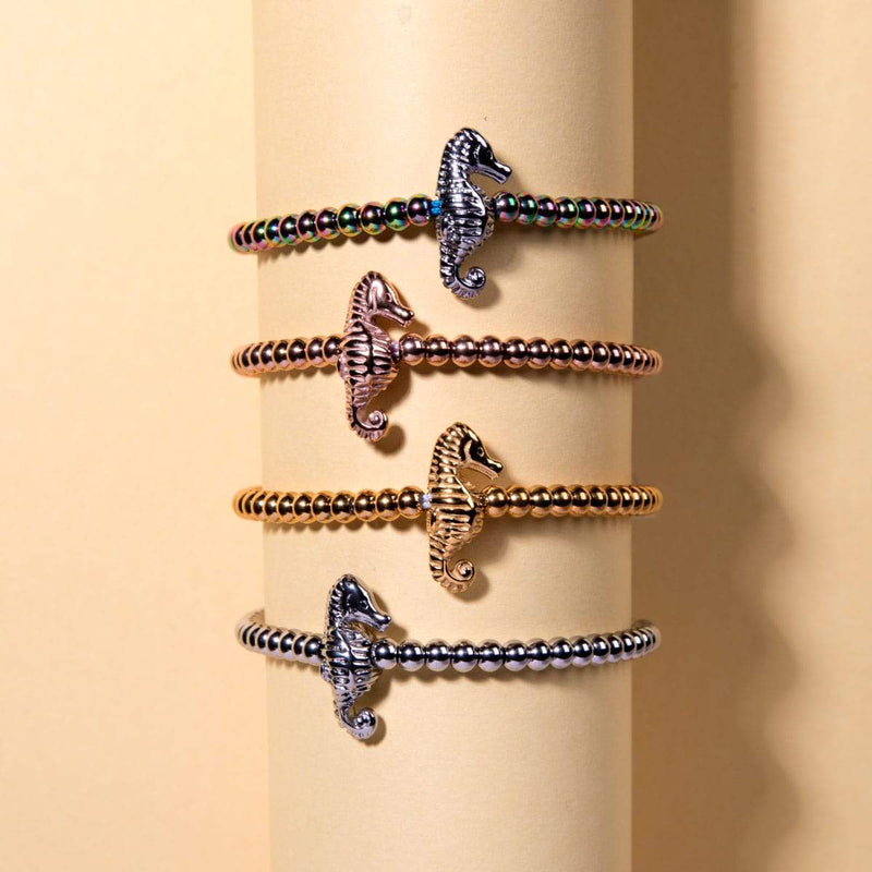 Reef | Silver | Seahorse Macrame Charmballa Bracelet