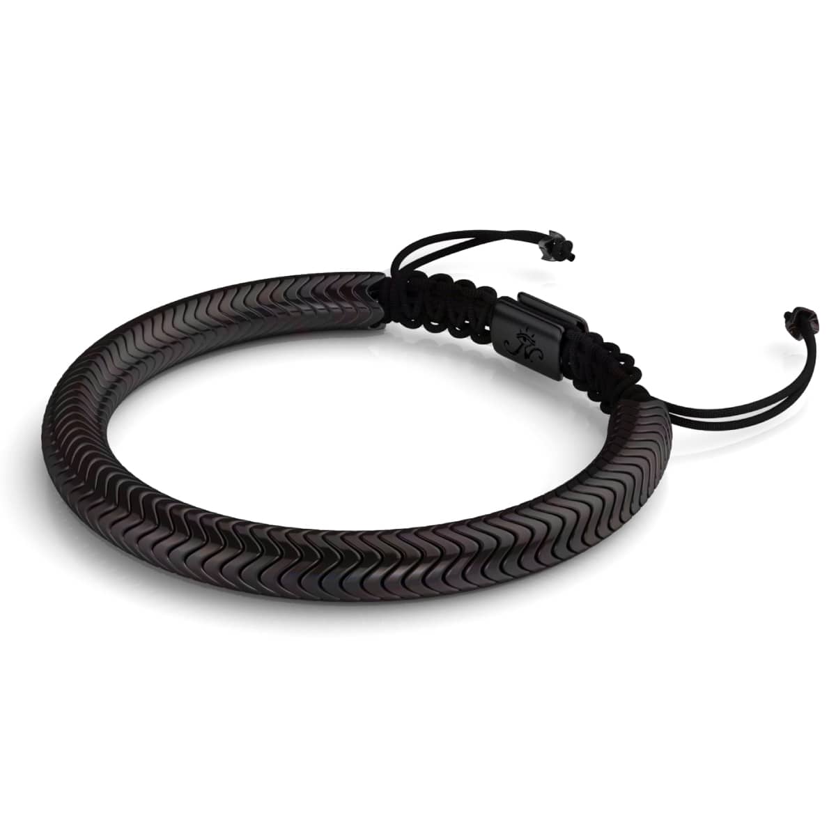 Serpentine | Onyx Hematite x Gunmetal | Double Wave Bracelet