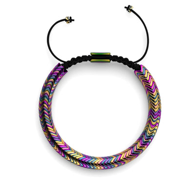 NOGU.studio - NOGU - Serpentine Bracelets - Serpentine | Rainbow Hematite x Unicorn Silver | Double Wave Bracelet