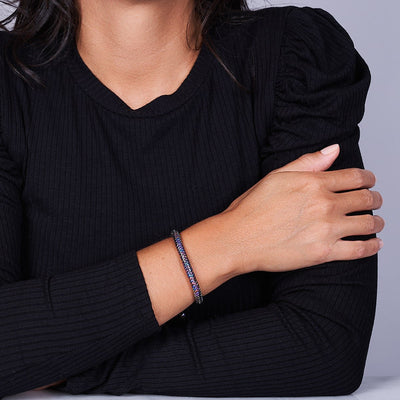 NOGU.studio - NOGU - Serpentine Bracelets - Serpentine | Rainbow Hematite x Unicorn Silver | Double Wave Bracelet
