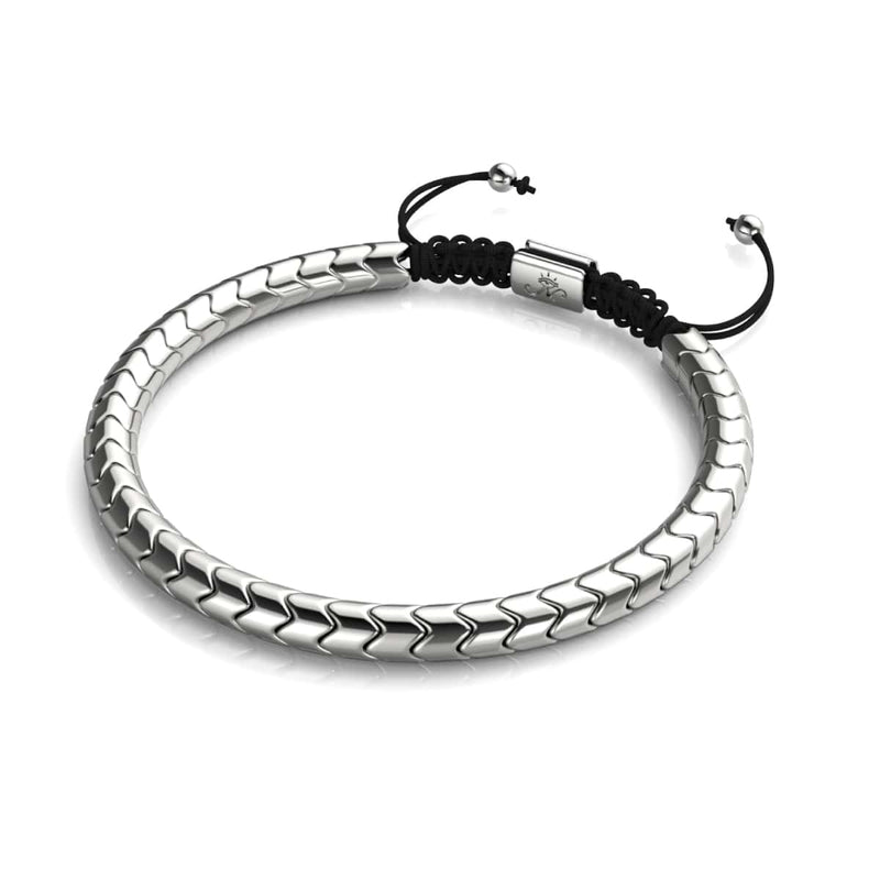 Serpentine | Silver Hematite x Silver | Wave Bracelet