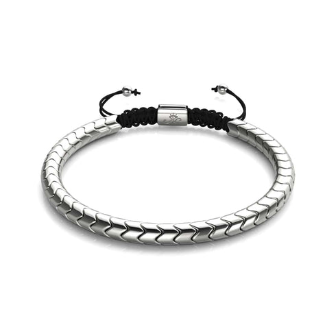 Serpentine | Silver Hematite x Silver | Wave Bracelet