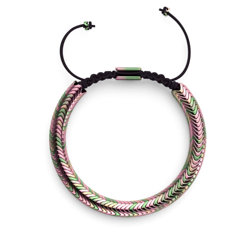 Serpentine | Unicorn Gold Hematite x Unicorn Silver | Double Wave Bracelet