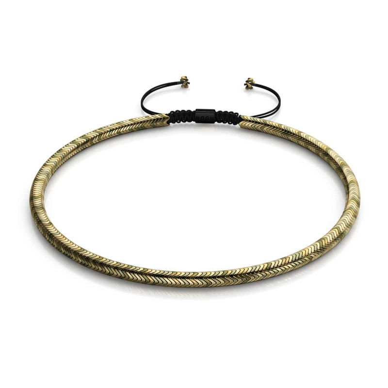 Serpentine | Bronze Hematite x Gunmetal | Double Wave Necklace