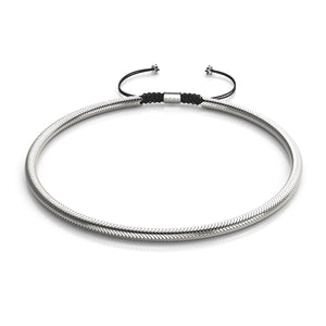 Serpentine | Chrome Hematite x Silver | Double Wave Necklace