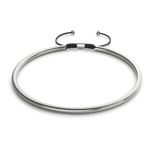 Serpentine | Chrome Hematite x Silver | Double Wave Necklace