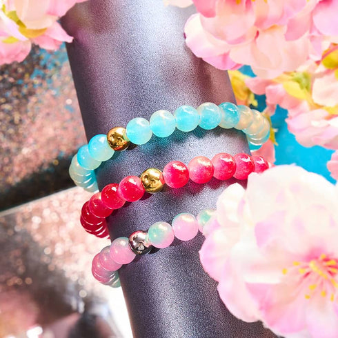 Blueberry Mousse | Shimmer Glass | Macrame Bracelet