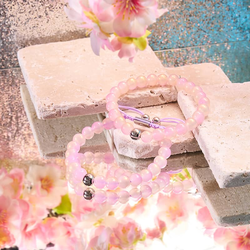 Lavender Fizz | Shimmer Glass | Macrame Bracelet