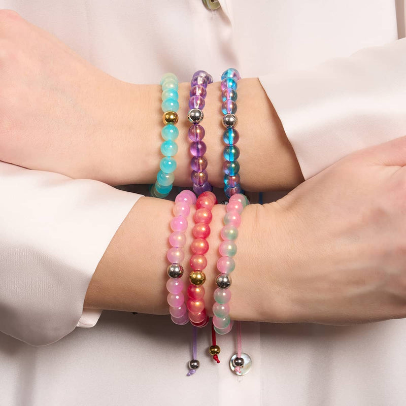 Lavender Fizz | Shimmer Glass | Macrame Bracelet