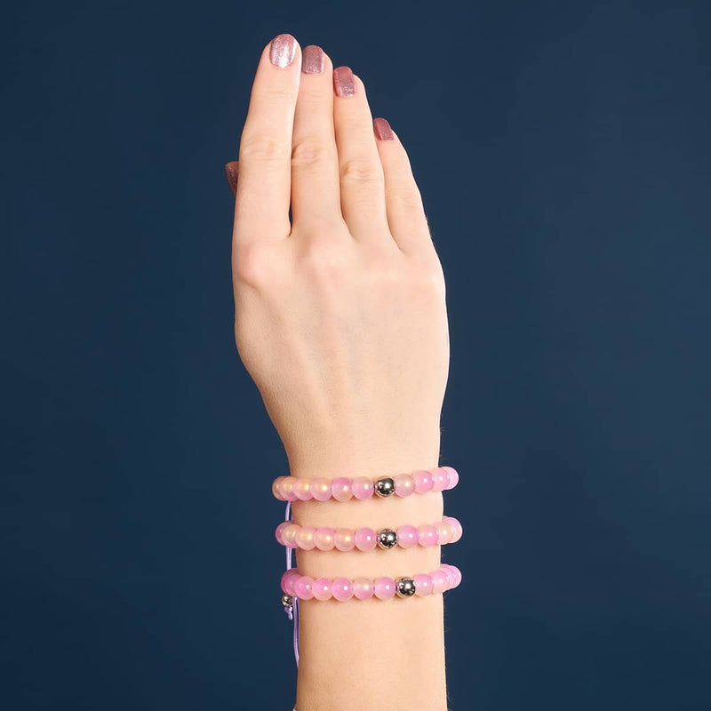 Lavender Fizz | Shimmer Glass | Macrame Bracelet