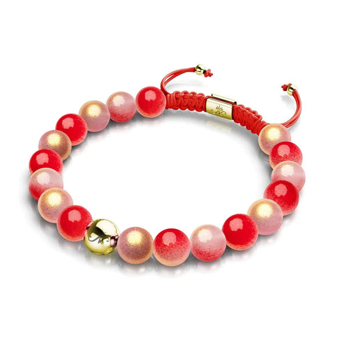 Maraschino Cherry | Shimmer Glass | Macrame Bracelet