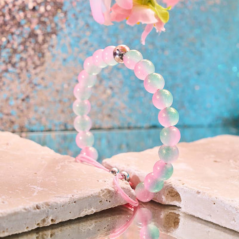 Sliced Melon | Shimmer Glass | Macrame Bracelet