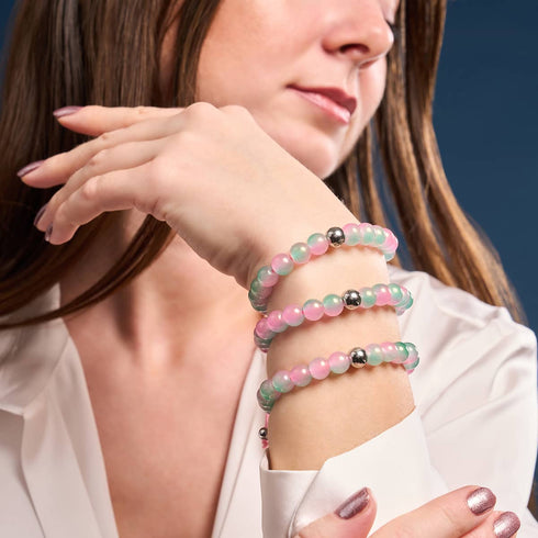 Sliced Melon | Shimmer Glass | Macrame Bracelet