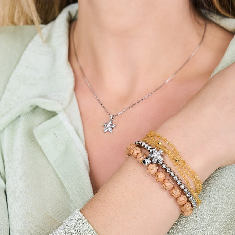 Flower Power | .925 Sterling Silver | Crystal Infinity Clasp Necklace