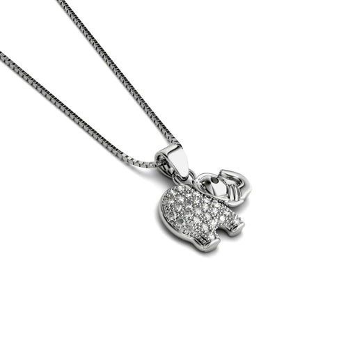 Sanctuary | .925 Sterling Silver | Crystal Elephant Infinity Clasp Necklace