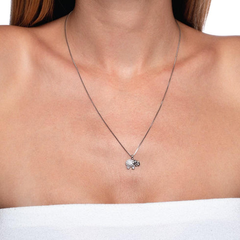 Sanctuary | .925 Sterling Silver | Crystal Elephant Infinity Clasp Necklace