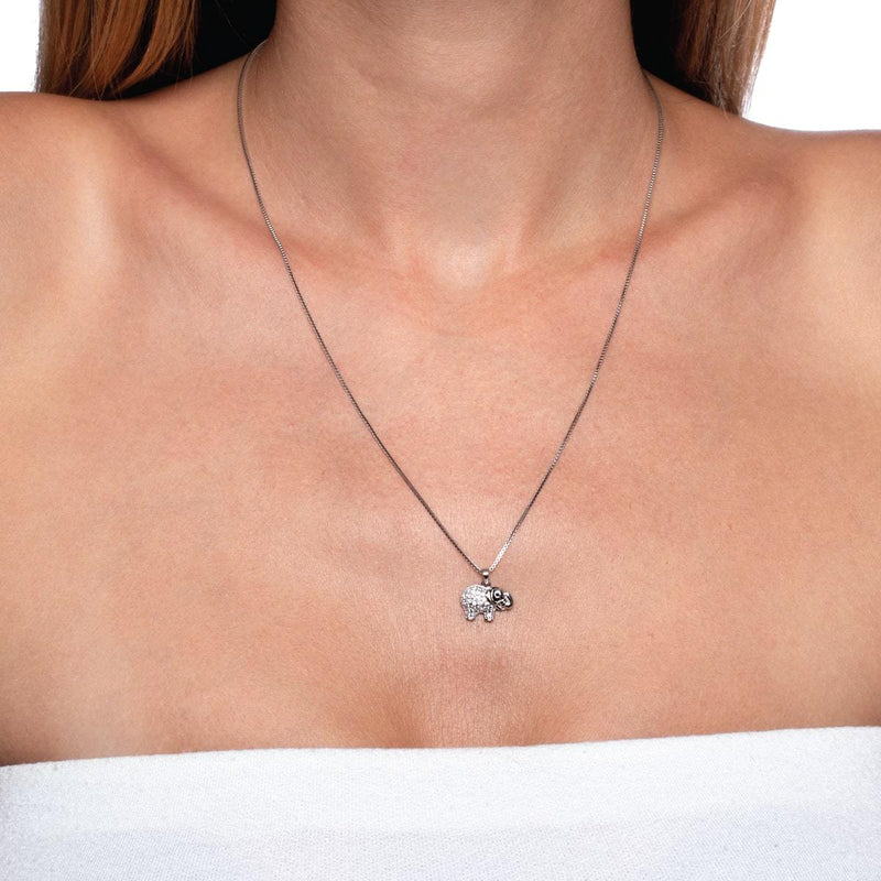 Sanctuary | .925 Sterling Silver | Crystal Elephant Infinity Clasp Necklace