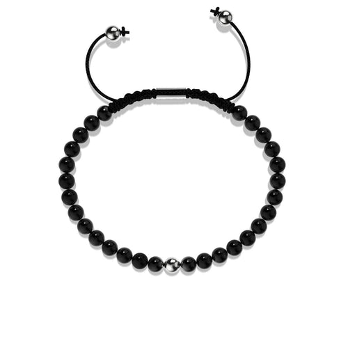 Onyx | .925 Sterling Silver | Focus Gemstone Macrame Bracelet