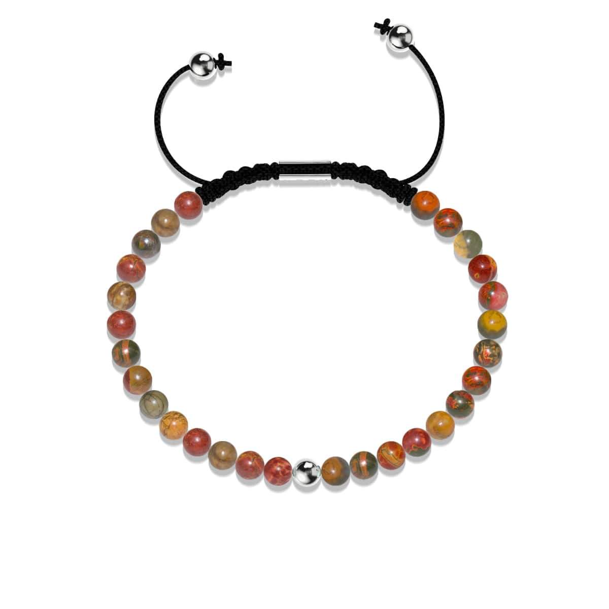 Red Picasso Jasper | .925 Sterling Silver | Focus Gemstone Macrame Bracelet