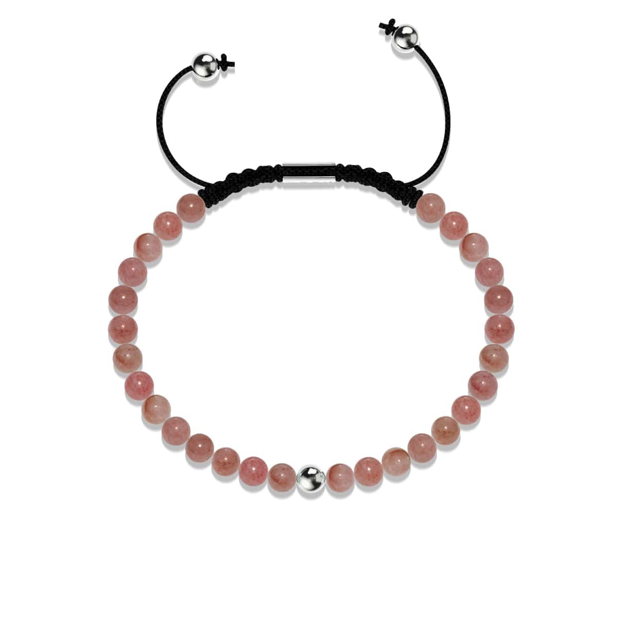 Rhodonite | .925 Sterling Silver | Focus Gemstone Macrame Bracelet