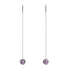 Amethyst | .925 Sterling Silver | Gemstone Chain Drop Threader Earrings