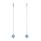Aquamarine | .925 Sterling Silver | Gemstone Chain Drop Threader Earrings