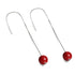 Coral | .925 Sterling Silver | Gemstone Chain Drop Threader Earrings