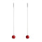Coral | .925 Sterling Silver | Gemstone Chain Drop Threader Earrings
