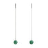 Green Jade | .925 Sterling Silver | Gemstone Chain Drop Threader Earrings