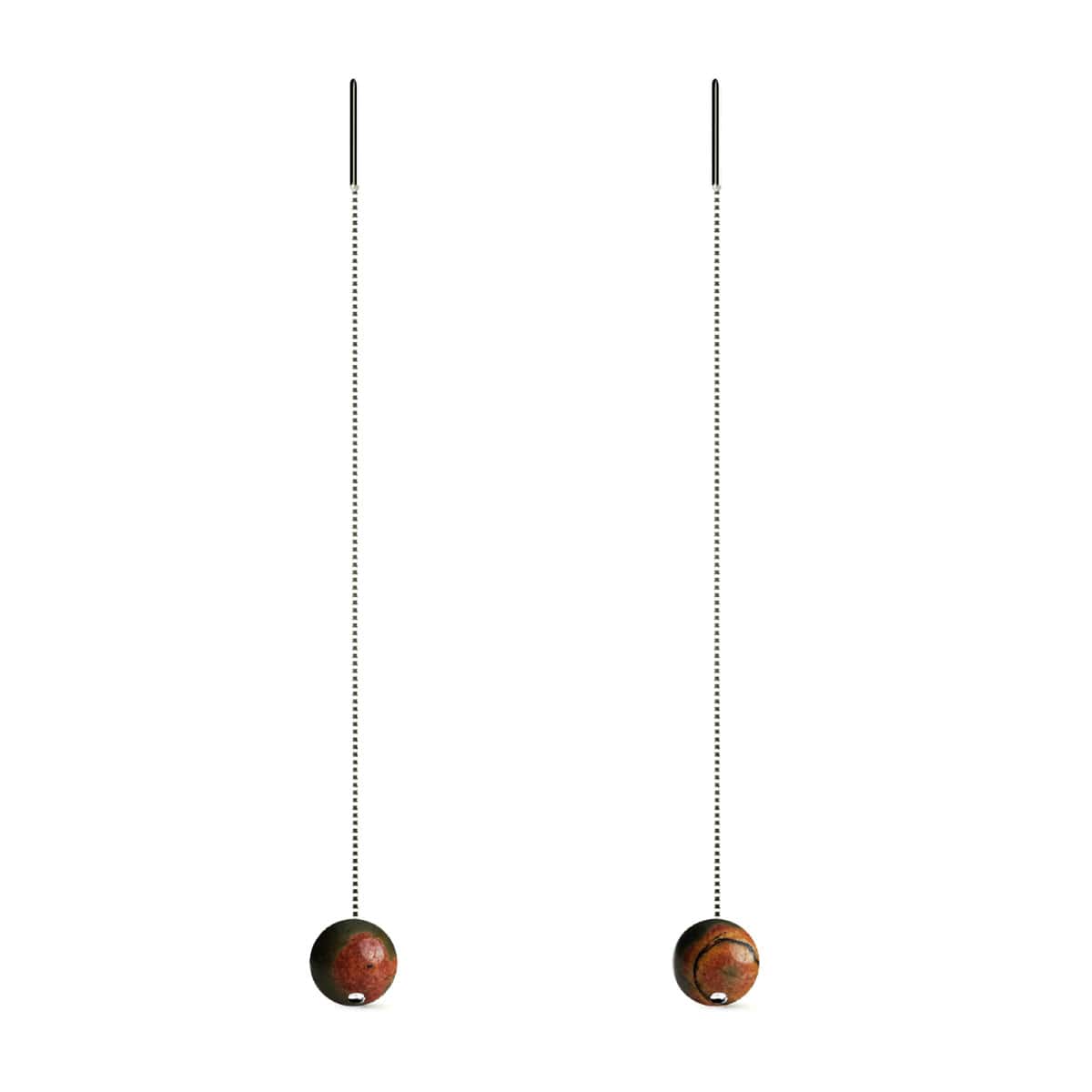 Red Picasso Jasper | .925 Sterling Silver | Gemstone Chain Drop Threader Earrings