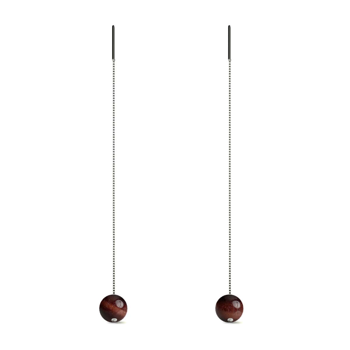 Red Tigers Eye | .925 Sterling Silver | Gemstone Chain Drop Threader Earrings