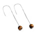 Tigers Eye | .925 Sterling Silver | Chain Drop Threader Gemstone Earrings