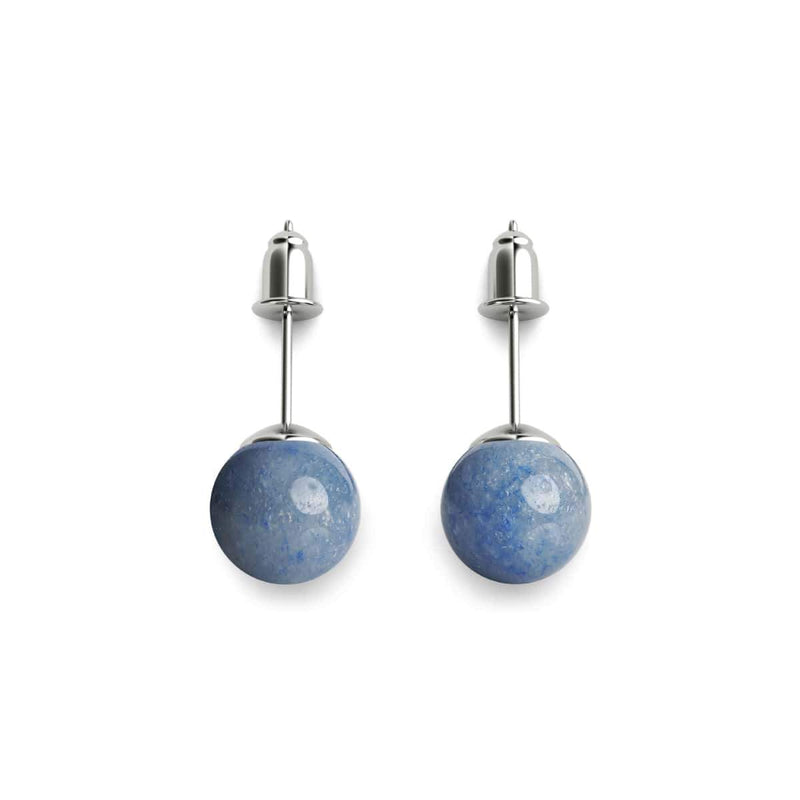 Blue Aventurine | .925 Sterling Silver | Gemstone Stud Earrings