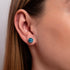 Blue Line Agate | .925 Sterling Silver | Gemstone Stud Earrings