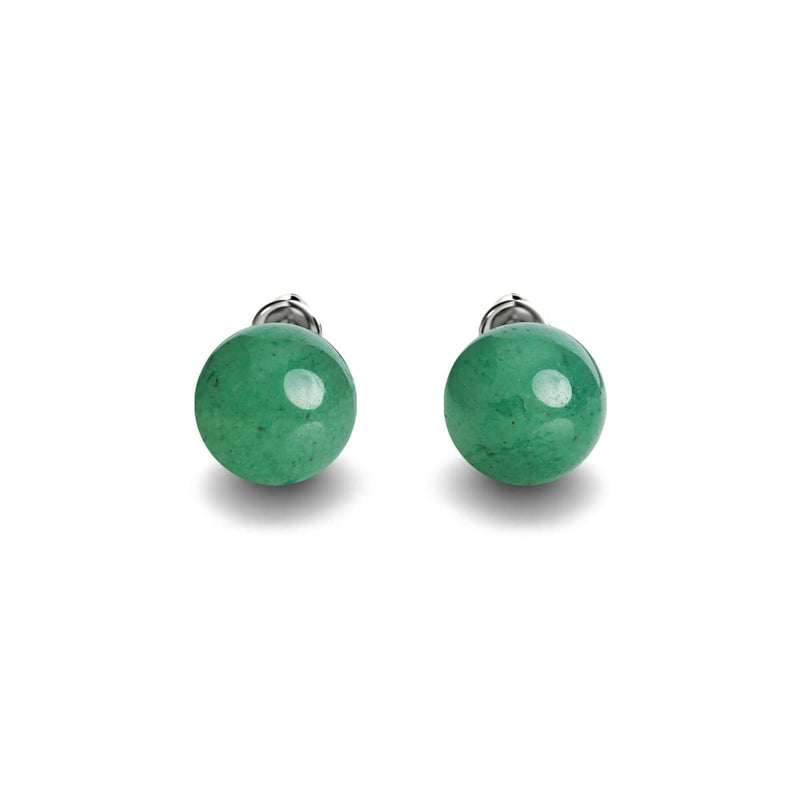 Green Jade | .925 Sterling Silver | Gemstone Stud Earrings