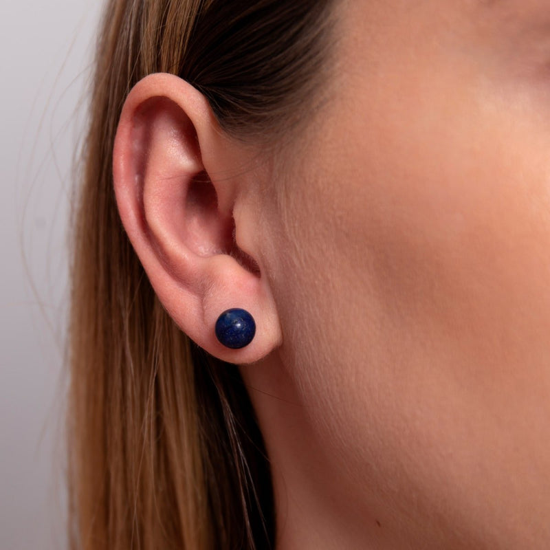 Lapis | .925 Sterling Silver | Gemstone Stud Earrings