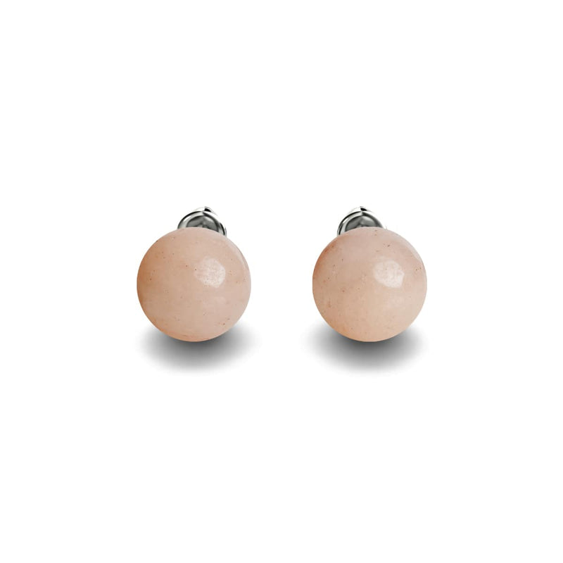 Pink Aventurine | .925 Sterling Silver | Gemstone Stud Earrings